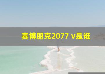 赛博朋克2077 v是谁